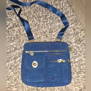 Baggallini Blue Crossbody Bag with Gold Hardware